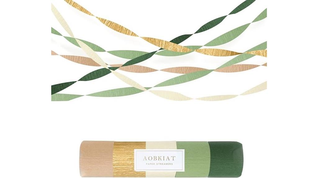 olive green crepe streamers