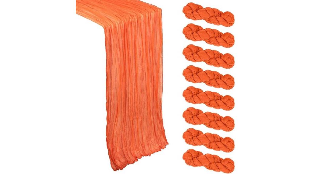 orange cheesecloth table runners