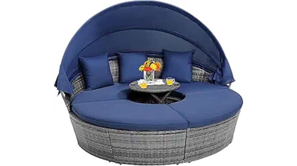 outdoor rattan daybed canopy