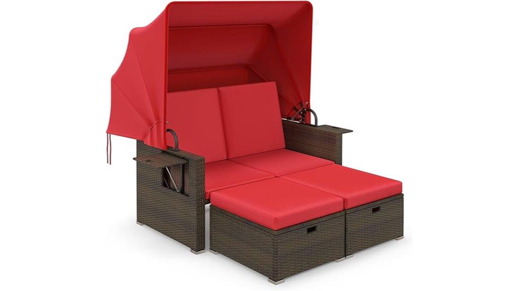 outdoor rattan daybed with canopy