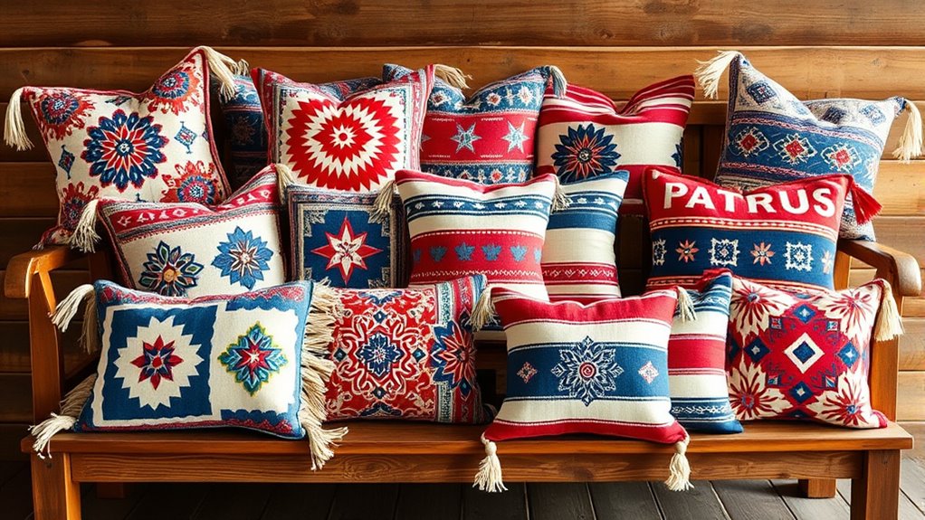 patriotic boho pillow covers