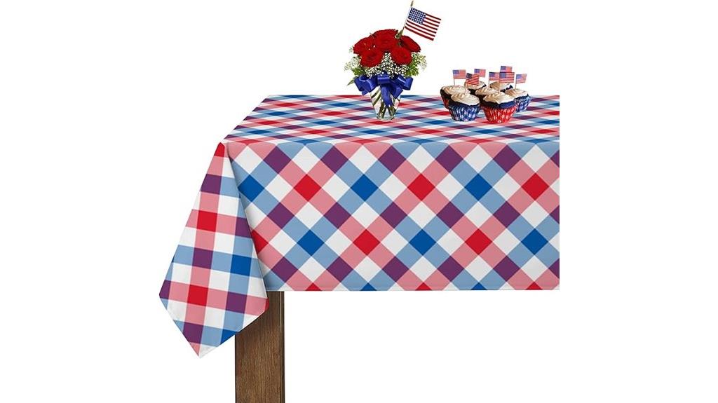 patriotic checkered tablecloth