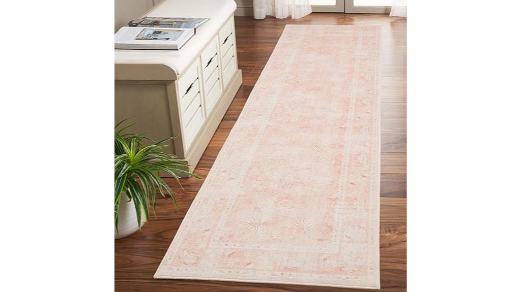 pink boho rug washable non slip