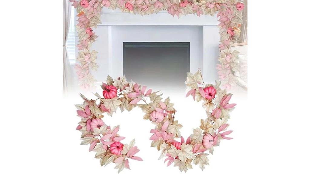 pink pumpkin fall garland