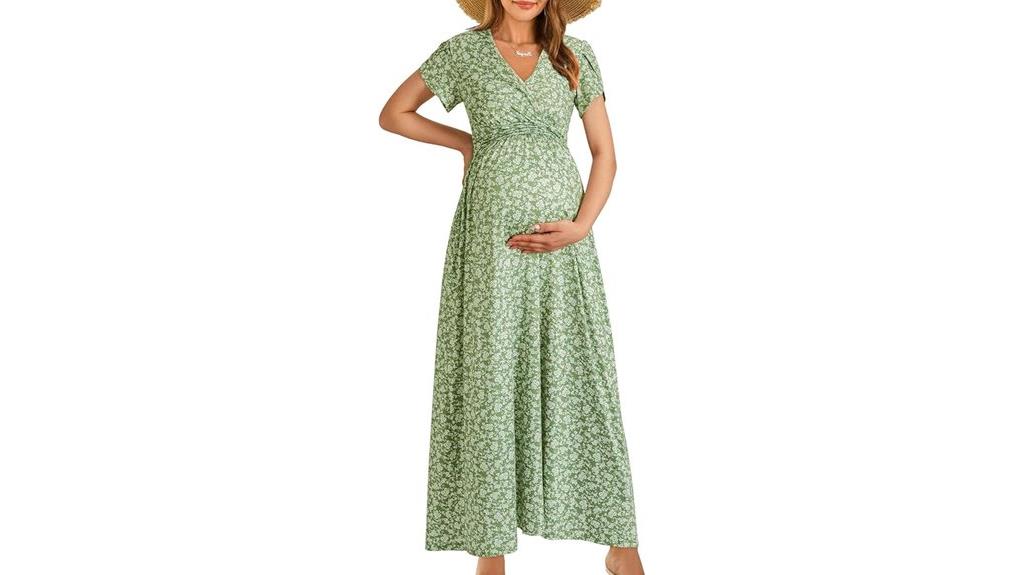 pregnancy maxi wrap dress