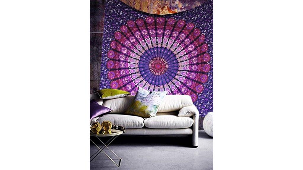 purple cotton mandala tapestry