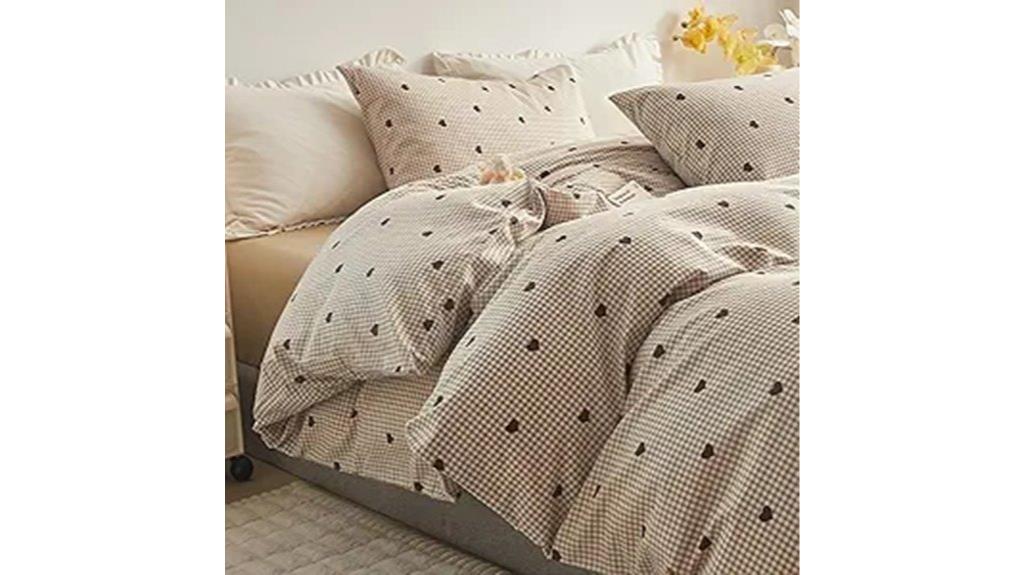 queen heart duvet set