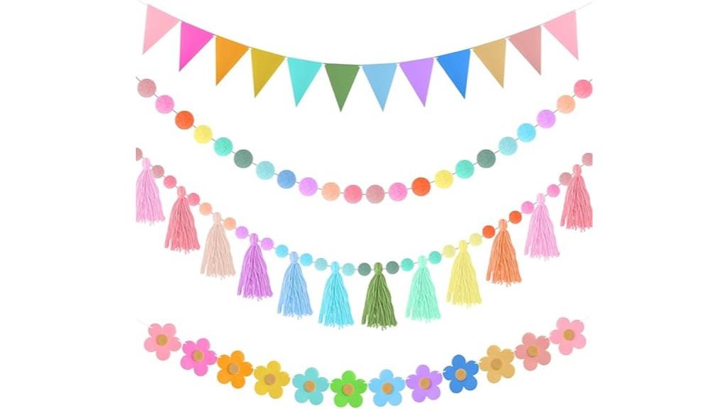 rainbow tassel garland set