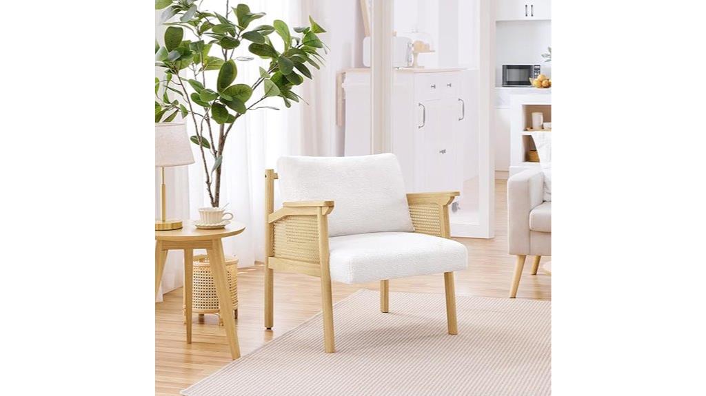 rattan back accent chair