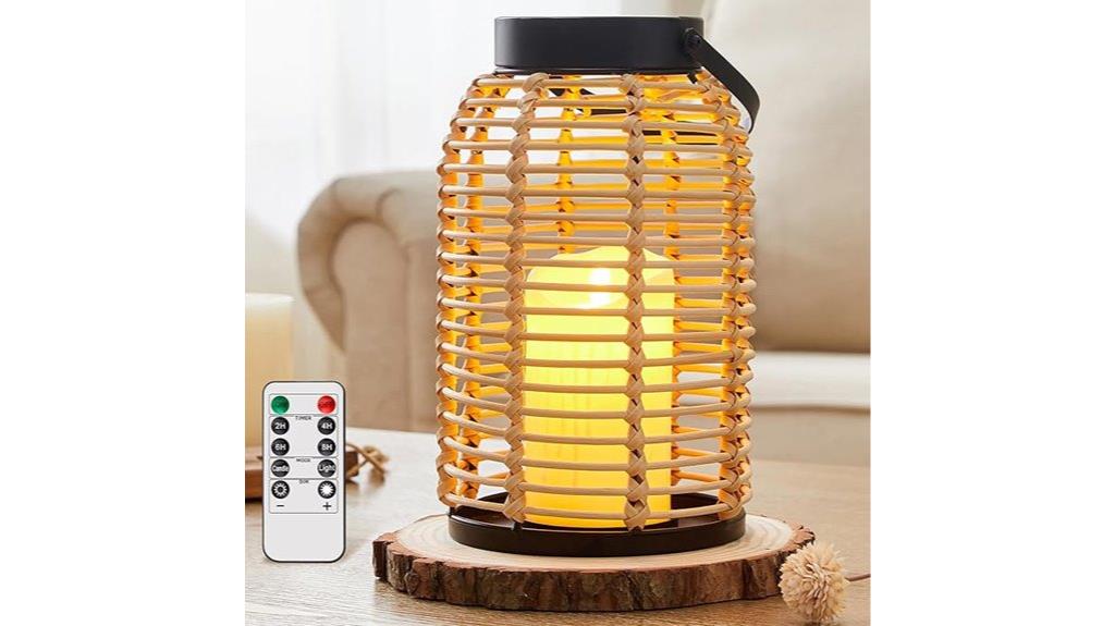 rattan lantern with led