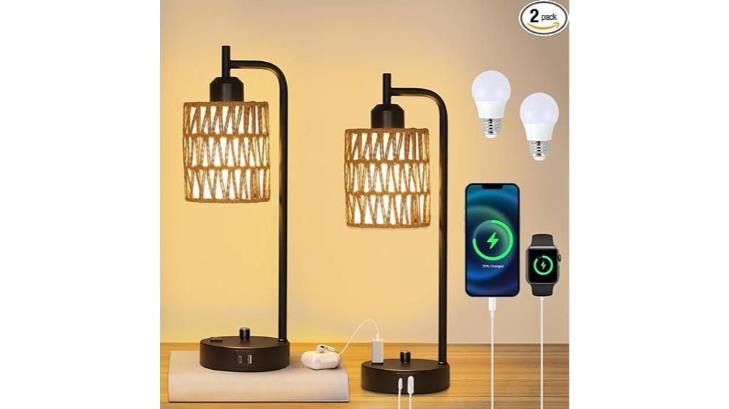 rattan living room lamps