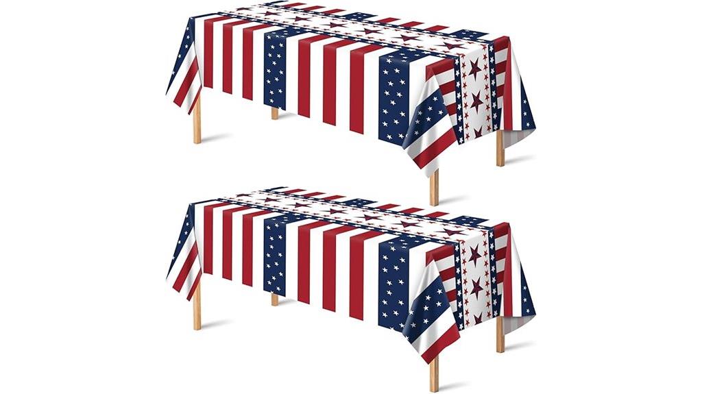 red white blue tablecloth