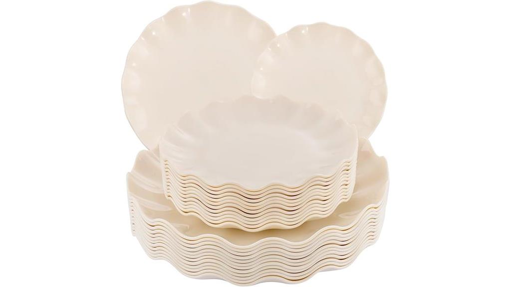 reusable plastic plate set