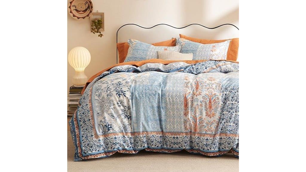 reversible blue cotton duvet