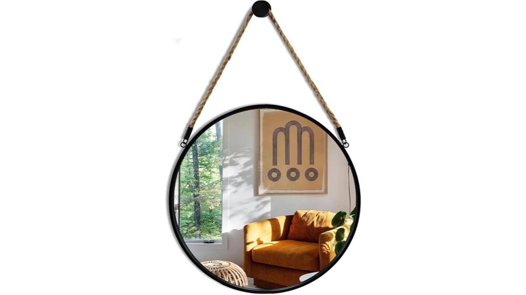 round mirror with rope