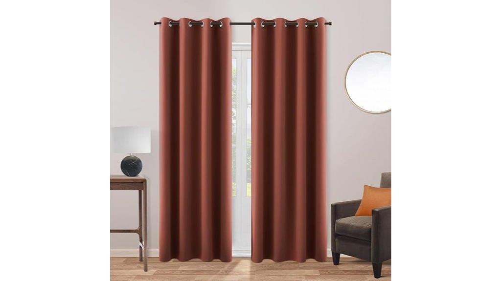 rust colored terracotta curtains