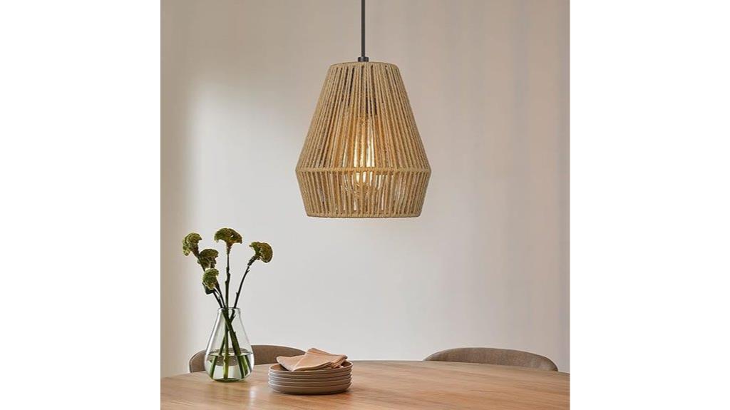 rustic rattan hanging lamp