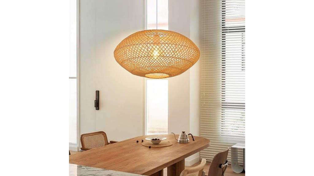 rustic rattan pendant light