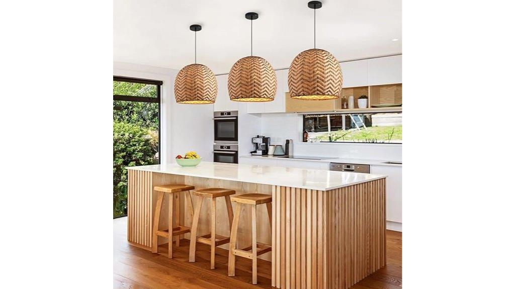 rustic wicker hanging light
