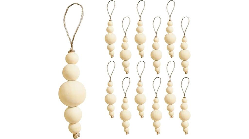 rustic wooden bead ornaments