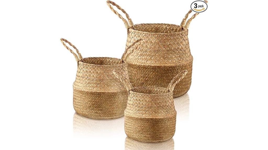 seagrass belly storage baskets