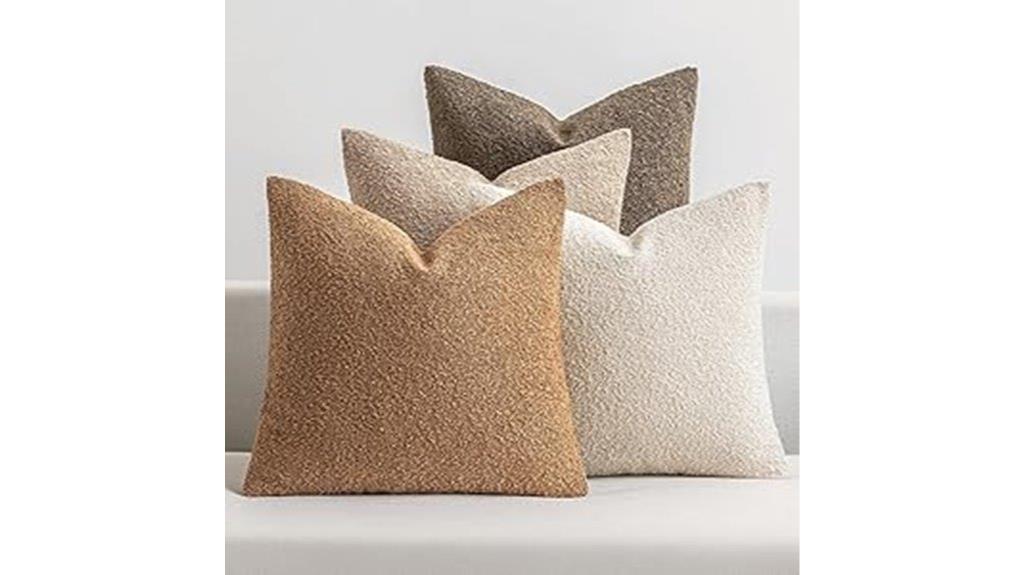 set of 4 boucle pillow covers