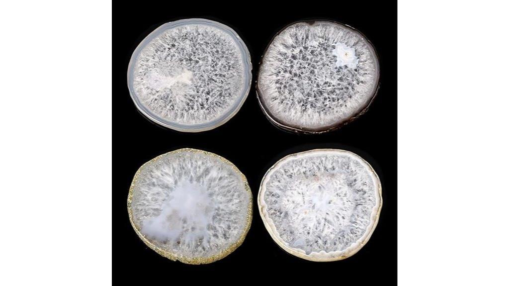 set of four agate coasters