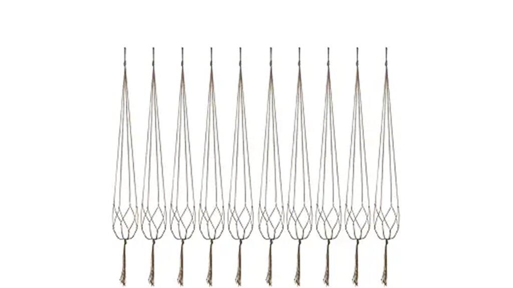 set of ten macrame hangers