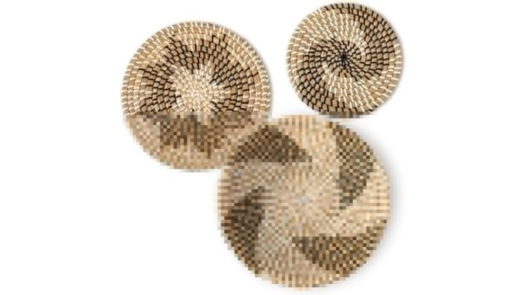 set of three boho baskets