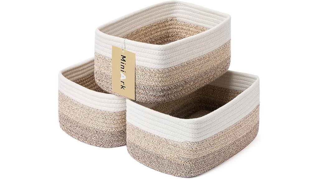 set of three small baskets