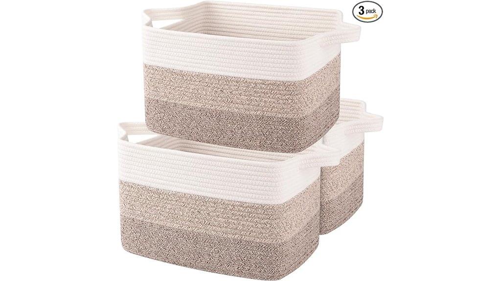 set of three storage baskets