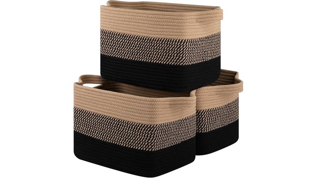 set of three storage baskets