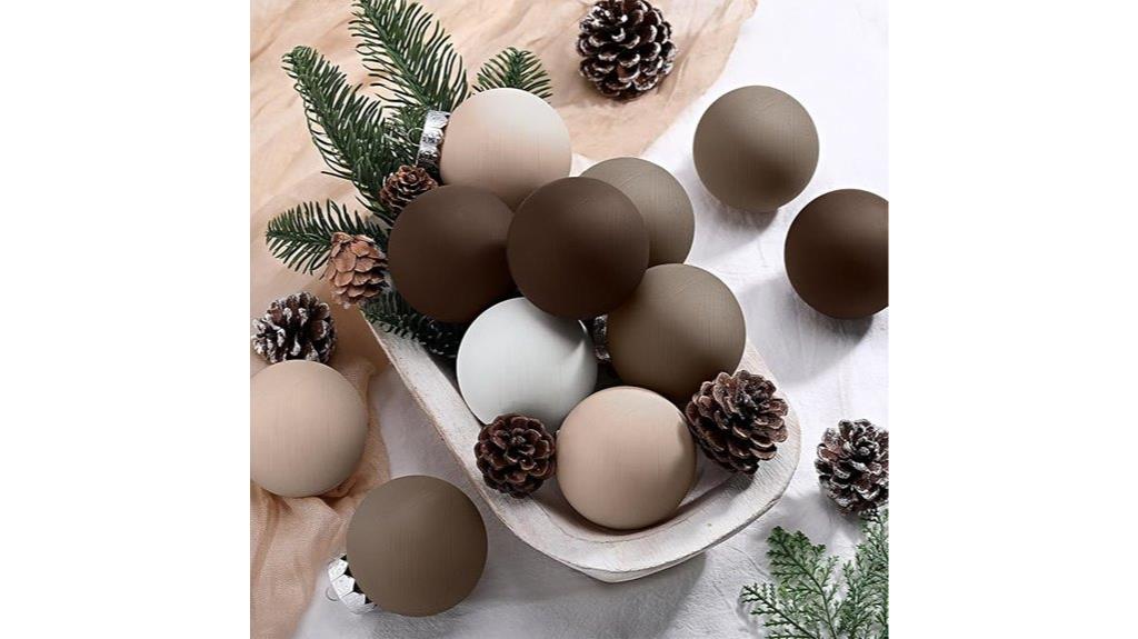set of twelve matte ornaments