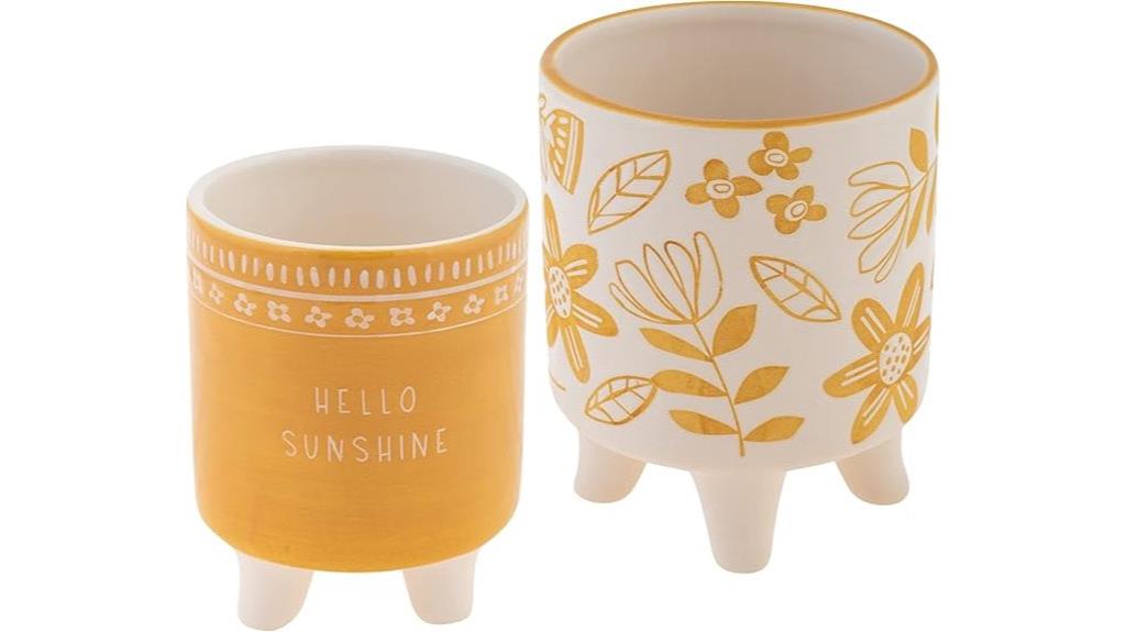 set of two ceramic planters