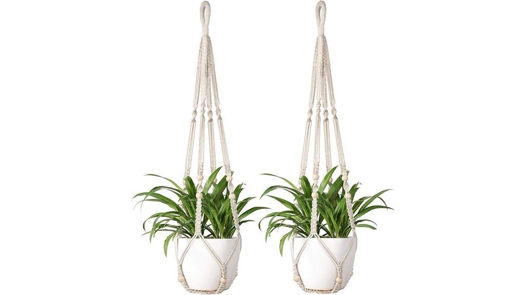 set of two macrame hangers