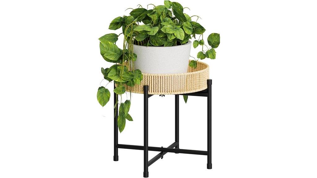 small boho rattan stand
