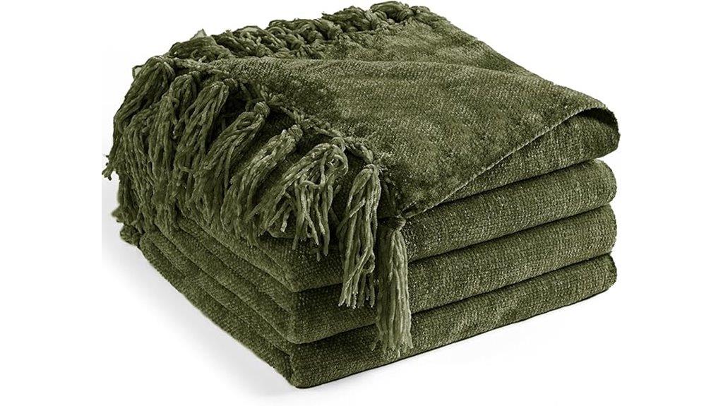 soft knitted boho couch throw