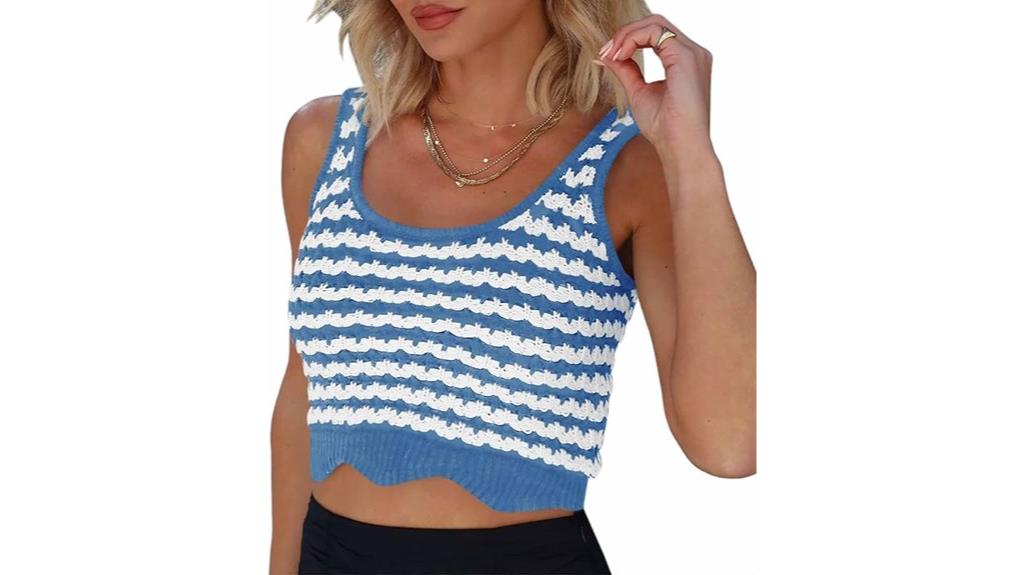 striped crop tank top