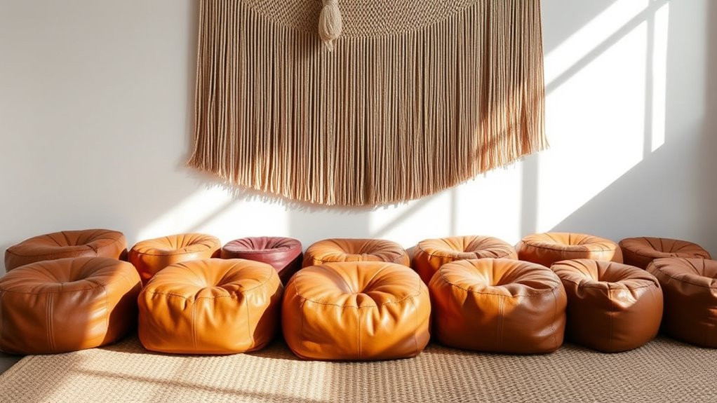 stylish leather pouf options