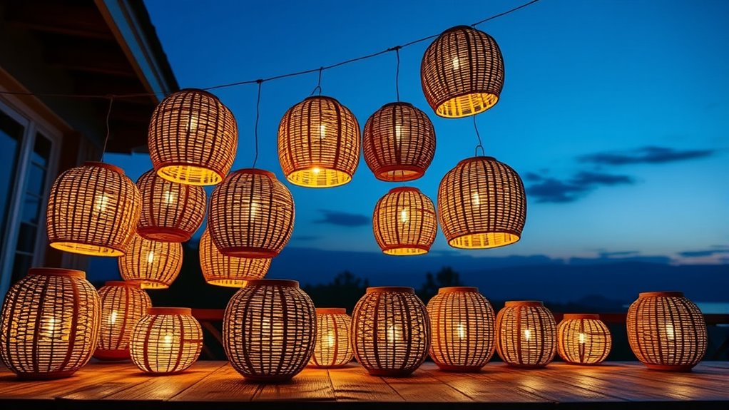stylish led rattan lanterns