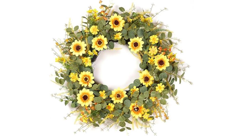 sunflower front door wreath