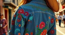 top boho embroidered denim jackets