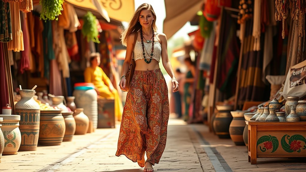 top boho palazzo pants