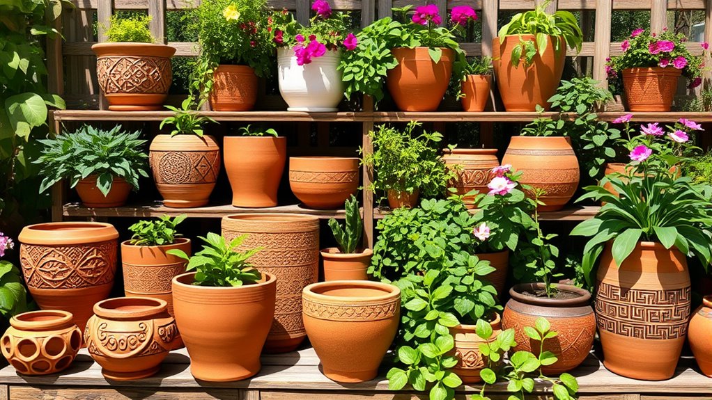 top boho terracotta planters