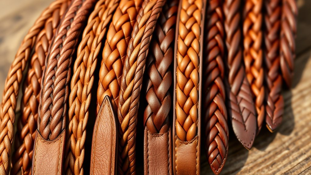 top braided leather belt picks
