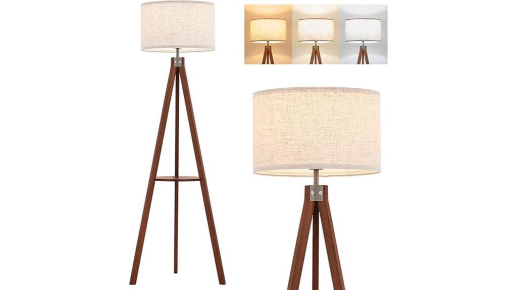 tripod shelving floor lamp