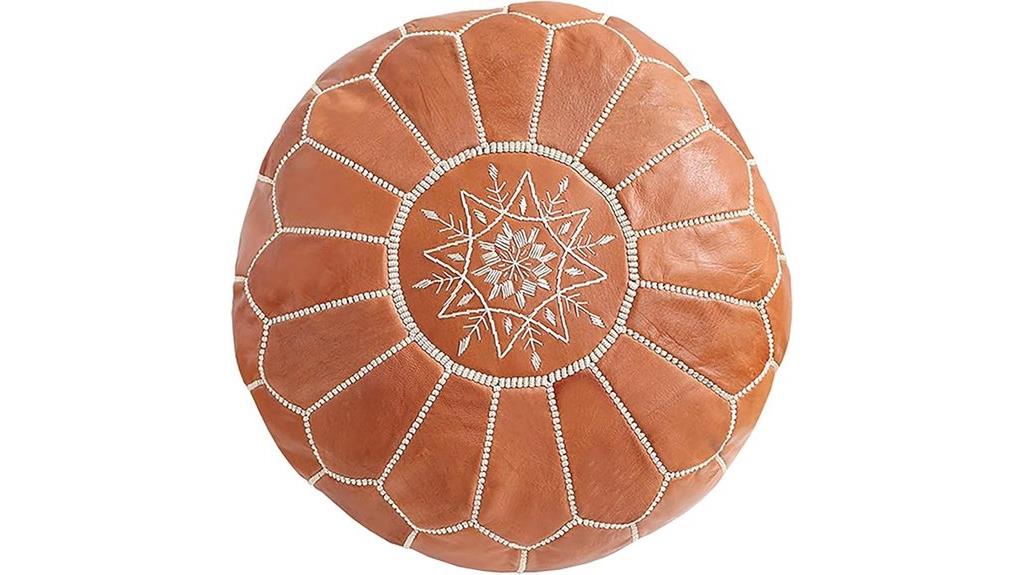 unfilled leather pouf ottoman