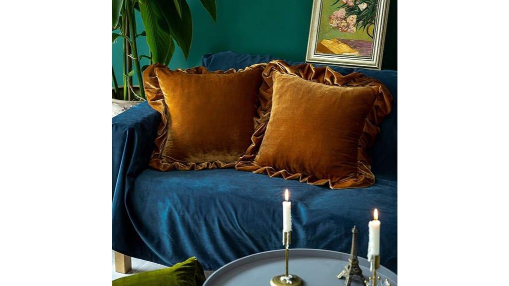 velvet camel pillow set