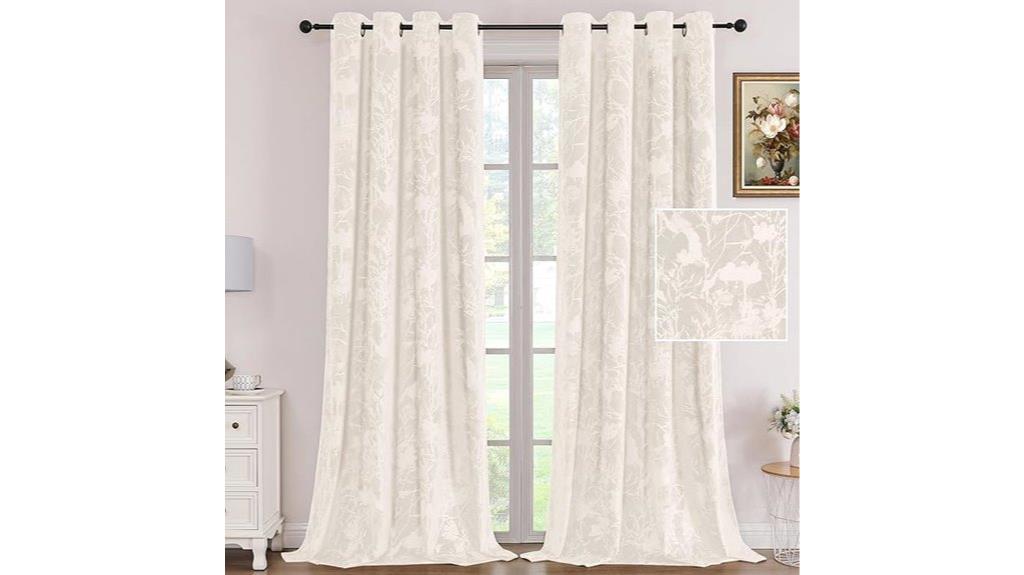 velvet floral curtain panels
