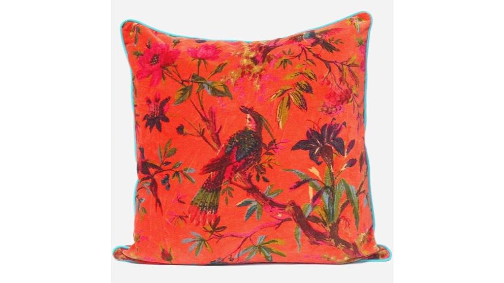 velvet indian floral pillow